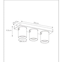 Lucide NIGEL LED ceiling spotlight, 3x5W GU10 dim to warm 2200K-3000K, adjustable aluminium White, IP20