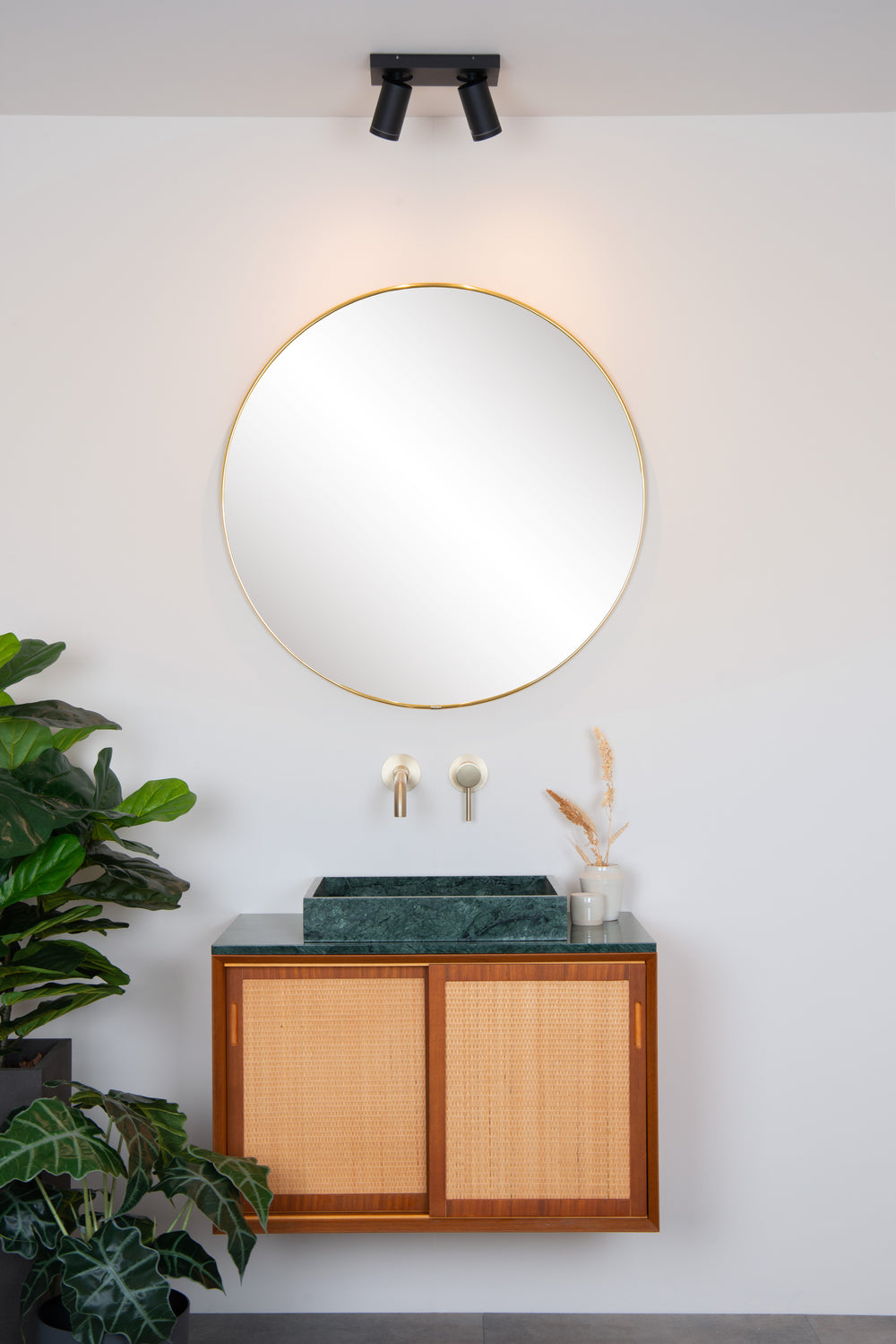 Lucide TAYLOR foco LED de techo, 2x5W GU10 regulable dim to warm 2200K-3000K, luz de baño IP44 Negro