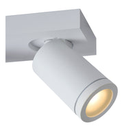 Lucide TAYLOR foco LED de techo para baño, 2x5W GU10, 2200K-3000K regulable a cálido, IP44 Blanco Arena
