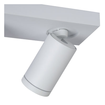 Lucide TAYLOR foco LED de techo para baño, 2x5W GU10, 2200K-3000K regulable a cálido, IP44 Blanco Arena