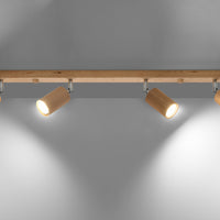 Sollux Lighting plafondspot berg 4 natural wood LED 50W 220-240V IP20