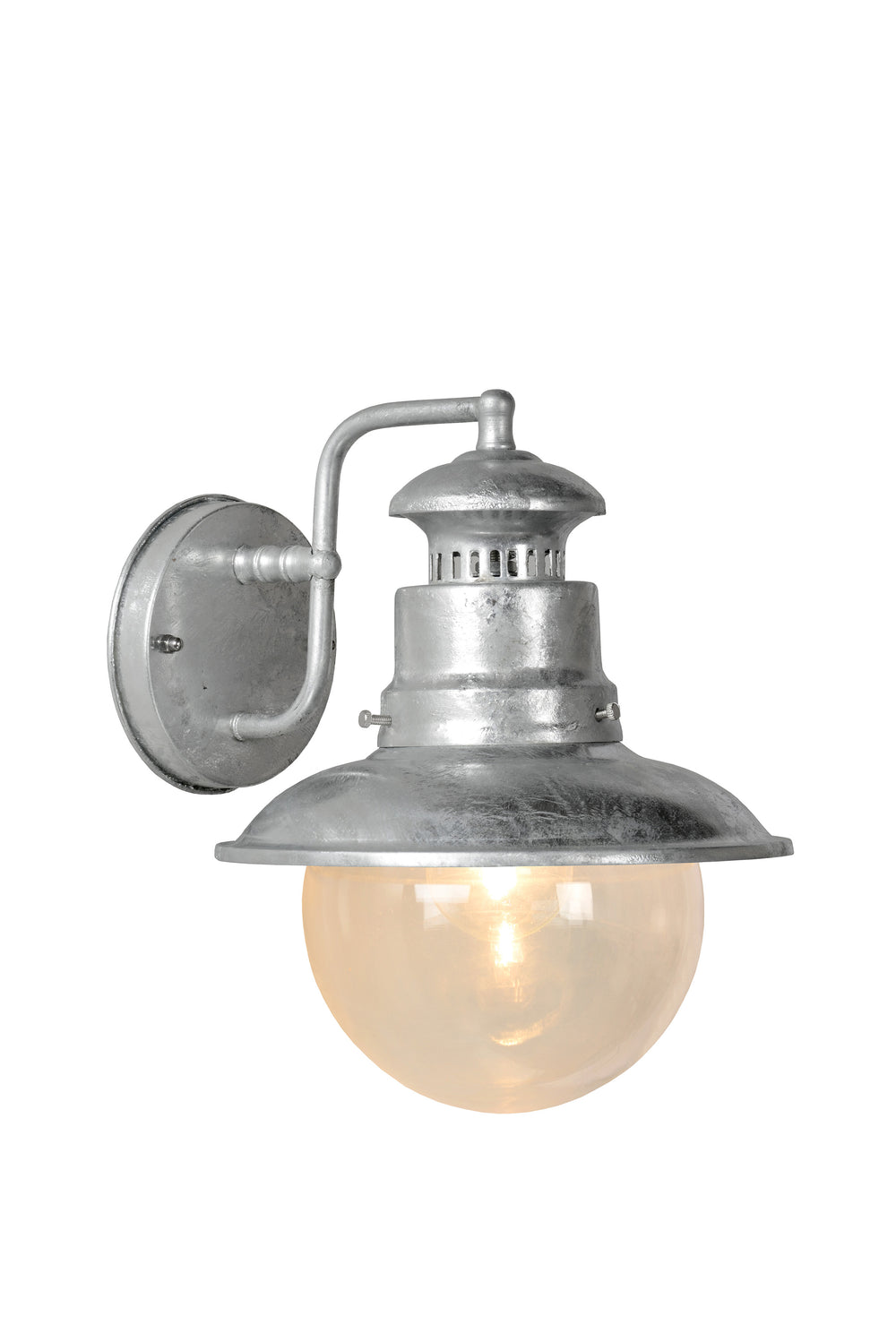 Lucide FIGO aplique de pared interior exterior redondo 215mm casquillo E27 IP44 acero galvanizado acabado negro