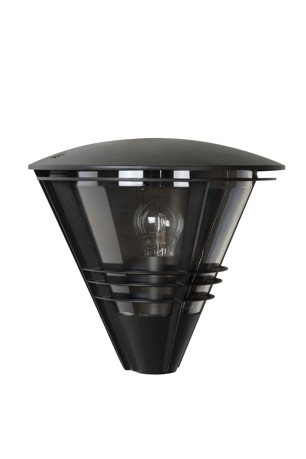 Lucide LIVIA wall light Black, modern aluminum, E27 socket, 60W max, IP44 outdoor indoor lighting