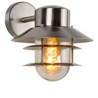 Lucide ZICO wall light stainless steel round IP44 E27 classic indoor outdoor 220-240V Ø218mm