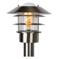 Lucide Zico poste de farol exterior, IP44 acero inoxidable, 1xE27 60W máx, 1000mm altura diseño clásico