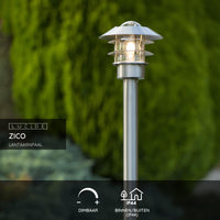 Lucide Zico poste de farol exterior, IP44 acero inoxidable, 1xE27 60W máx, 1000mm altura diseño clásico