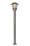 Lucide Zico poste de farol exterior, IP44 acero inoxidable, 1xE27 60W máx, 1000mm altura diseño clásico