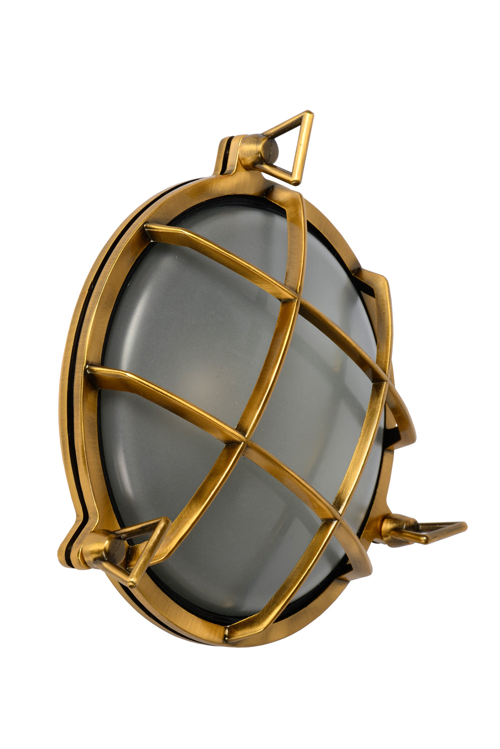 Aplique de pared Lucide Dudley interior exterior redondo 220mm E27 40W IP65 latón dorado mate estilo retro