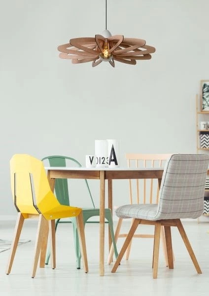 Lámpara colgante Lucide ZIDANE Blanca Ø76cm, 1xCasquillo E27, MDF y Metal, IP20, 220-240V