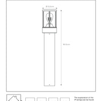 Lucide LORI lámpara de enchufe LED para exterior con casquillo E27, IP44, sensor día noche, 220-240V, 800mm Antracita