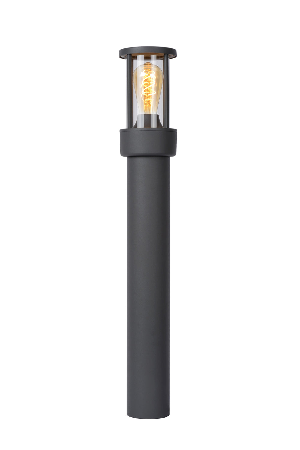 Lucide LORI lámpara de enchufe LED para exterior con casquillo E27, IP44, sensor día noche, 220-240V, 800mm Antracita