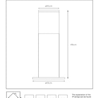 Lámpara de pedestal exterior Lucide Fedor, casquillo E27, IP44, acero inoxidable Negro, altura 490mm