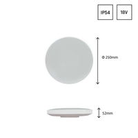 Lámpara de techo LED Spectrum Nymphea IP54 18W 2050 lúmenes con sensor de movimiento y temporizador, color de luz opcional