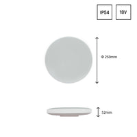 Lámpara de techo LED Spectrum Nymphea IP54 18W 2050 lúmenes con sensor de movimiento y temporizador, color de luz opcional