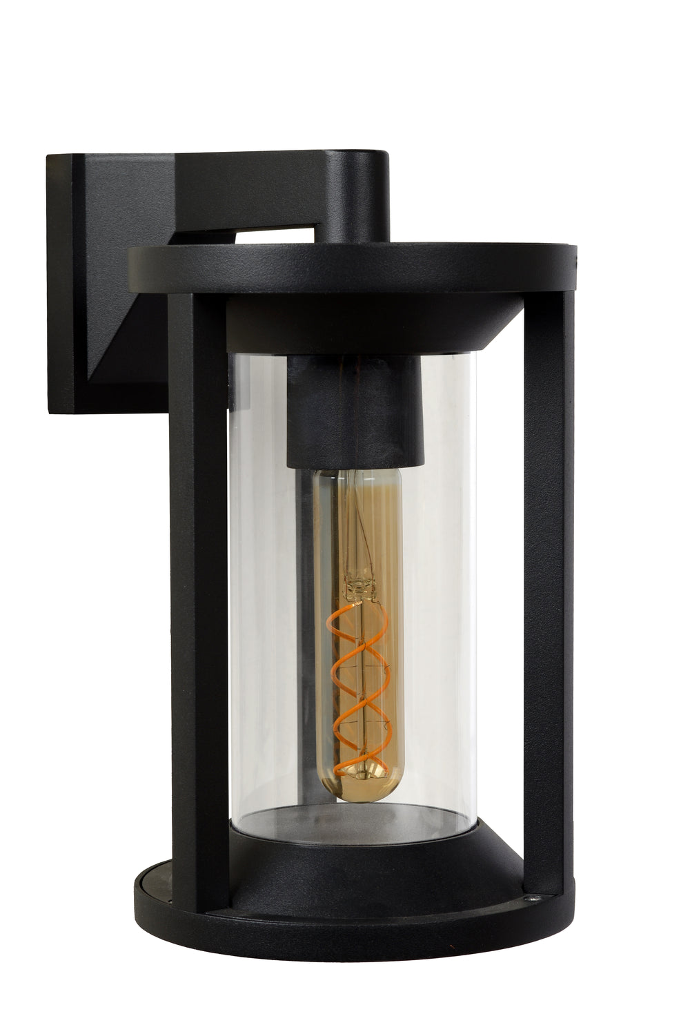 Lucide CADIX Aplique de pared exterior negro, casquillo E27, carcasa de aluminio fundido a presión IP65, diseño moderno 220-240V