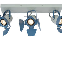 Lucide PICTO ceiling spotlight for kids room, 3xGU10, 35W max, Metal, Blue Grey, IP20, modern design