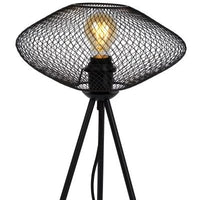 Lámpara de mesa LED Lucide MESH, diseño ovalado de metal, casquillo E27, 40W máx, 220-240V, IP20, Negro Mate, 300x300x410mm
