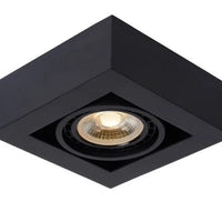Lucide ZEFIX foco LED de techo, regulable dim to warm, GU10 12W 2200K-3000K, ajustable, cuadrado, Negro, IP20