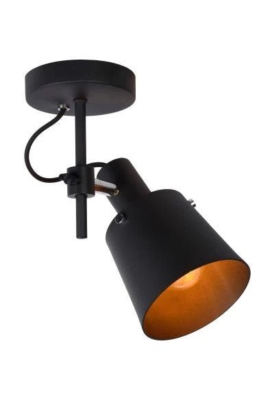 Lucide quinny negro foco de techo LED 1xE27, IP20, 80 CRI, 220-240V