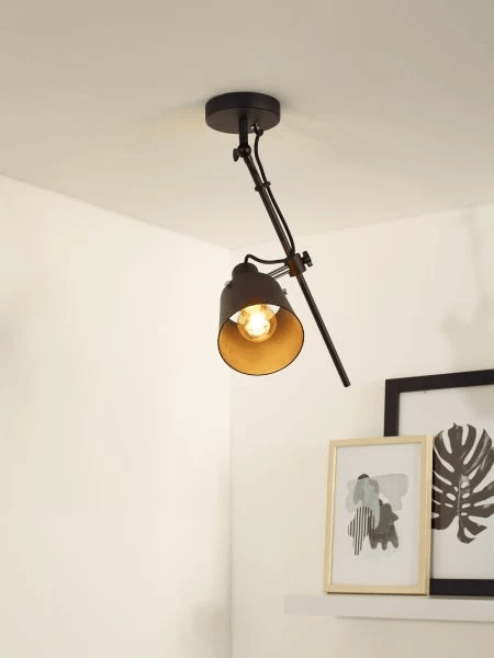 Lucide quinny negro E27 LED foco de techo, IP20, 220-240V, 50W máx