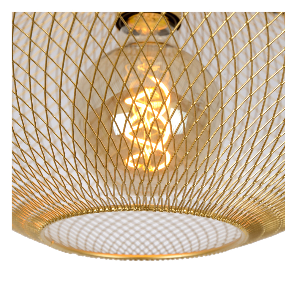 Lucide MESH ceiling light, 1xE27, 40W max, IP20, Sandy Gold metal, 450x450x240mm modern design