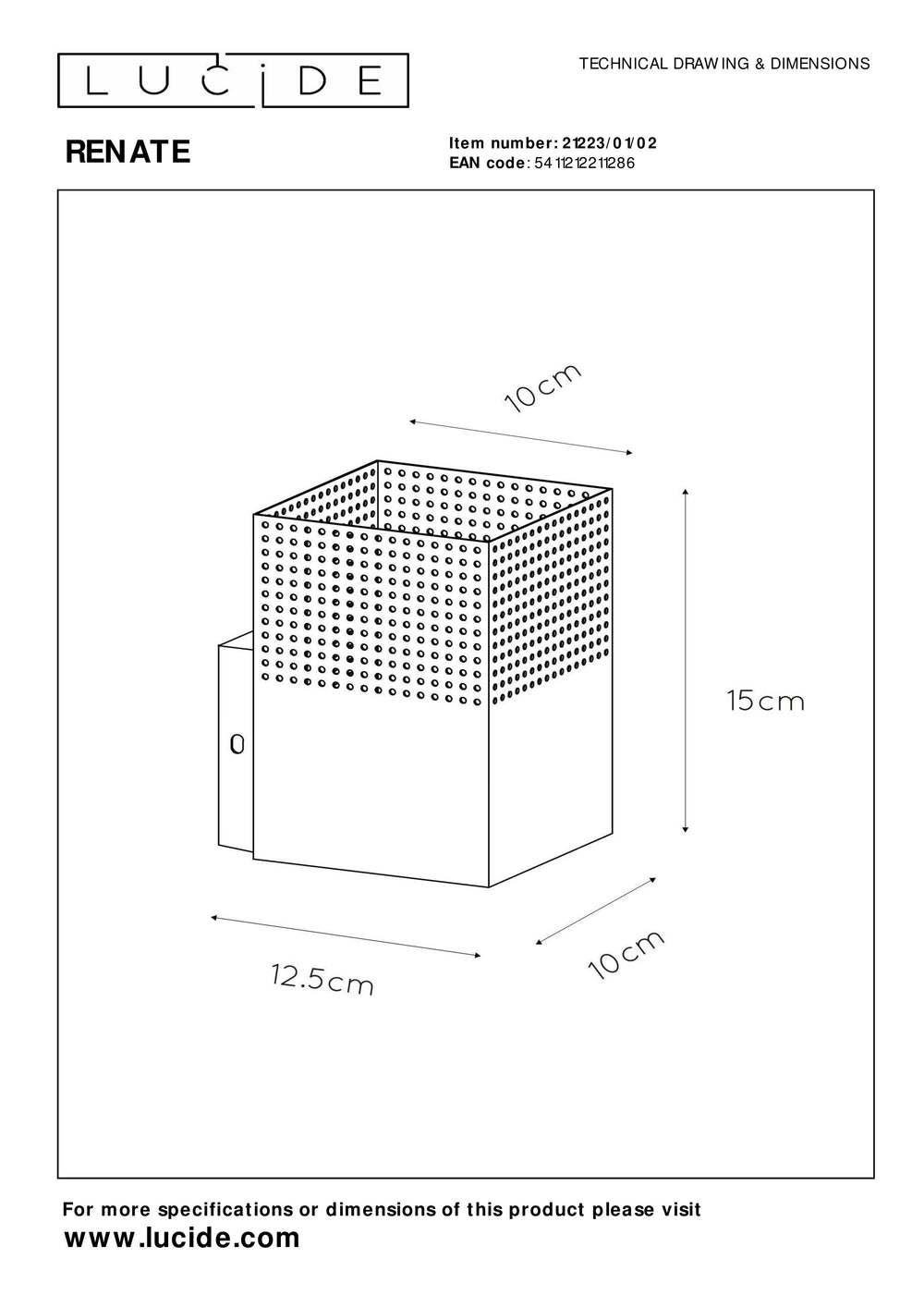 Aplique de pared Lucide RENATE, 1x casquillo E27, máximo 40W, metal, negro mate y dorado, 220-240V, IP20
