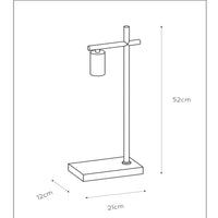 Lámpara de mesa Lucide LEANNE, casquillo E27, 40W máx., 220-240V, IP20, metal negro mate moderno, altura 52cm