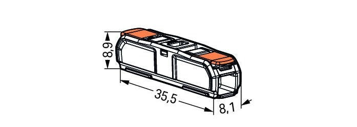 WAGO 2-way through connector 4mm² 221-2411, IP20, 220-240V, CE RoHS, pack of 60