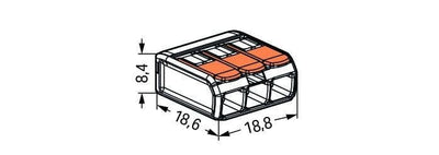 Conector Wago 3 puntos 4mm² IP20 221-413 50 piezas para una gestión de cables sencilla
