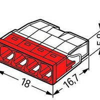 WAGO LED connector 4-pole 0.5-2.5mm² IP20 quick wiring terminal block CE RoHS 220-240V