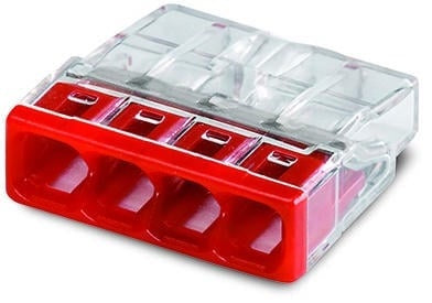 WAGO LED connector 4-pole 0.5-2.5mm² IP20 quick wiring terminal block CE RoHS 220-240V