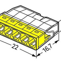 WAGO LED connector 5-way 0.5-2.5mm², IP20, 220-240V, compact push wire terminal, CE RoHS certified