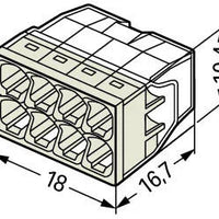 Bloque conector LED WAGO de 8 vías 0.5-2.5mm² IP20 220-240V CE RoHS 50uds