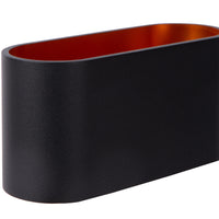 Aplique de pared Lucide XERA, diseño ovalado moderno, 1xG9, luz arriba y abajo, Aluminio Negro, IP20