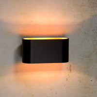 Aplique de pared Lucide XERA, diseño ovalado moderno, 1xG9, luz arriba y abajo, Aluminio Negro, IP20