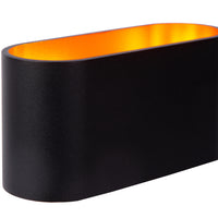 Aplique de pared Lucide XERA, diseño ovalado moderno, 1xG9, luz arriba y abajo, Aluminio Negro, IP20