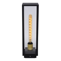 Lucide Laurens lámpara de pedestal exterior, casquillo E27, impermeable IP54, carcasa de metal negro con difusor de vidrio