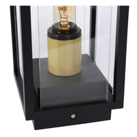 Lucide Laurens lámpara de pedestal exterior, casquillo E27, impermeable IP54, carcasa de metal negro con difusor de vidrio