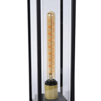 Lucide Laurens lámpara de pedestal exterior, casquillo E27, impermeable IP54, carcasa de metal negro con difusor de vidrio