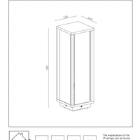 Lucide Laurens lámpara de pedestal exterior, casquillo E27, impermeable IP54, carcasa de metal negro con difusor de vidrio
