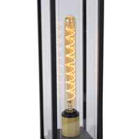 Lucide Laurens lámpara de pedestal exterior, casquillo E27, impermeable IP54, carcasa de metal negro con difusor de vidrio