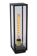 Lucide Laurens lámpara de pedestal exterior, casquillo E27, impermeable IP54, carcasa de metal negro con difusor de vidrio