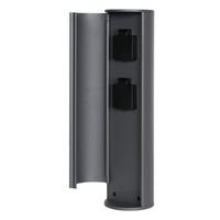 Pilar de enchufe de exterior Lucide IP44, tomas con puesta a tierra Tipo F, acabado en aluminio antracita, altura de 40cm