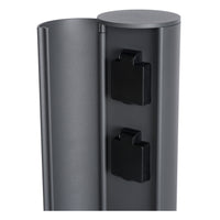 Pilar de enchufe de exterior Lucide IP44, tomas con puesta a tierra Tipo F, acabado en aluminio antracita, altura de 40cm