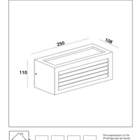 Aplique de pared Lucide DIMO Antracita, interior exterior, casquillo E27, IP54, carcasa de aluminio rectangular