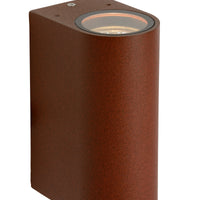 Lucide BOOGY aplique de pared interior exterior 2xGU10 IP44 Aluminio oxidado moderno iluminación arriba y abajo