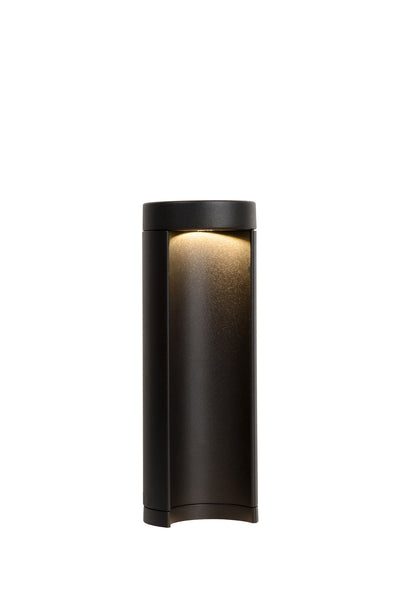 Lucide COMBO luz de pedestal LED para jardín, 9W 3000K, IP54 aluminio negro, bolardo moderno para exterior de 250mm