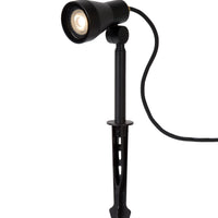 Lucide SPIKE foco LED de jardín, 1x5W GU10 3000K, regulable, IP54 luz exterior de aluminio negro