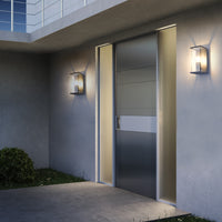 Lucide CLAIRE aplique LED Antracita, 1xE27, IP54, con sensor de movimiento y día/noche, 220-240V