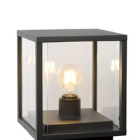 Lámpara de enchufe LED Lucide CLAIRE 1xE27 IP54 Antracita cuboide de aluminio para exterior 220-240V iluminación moderna de jardín